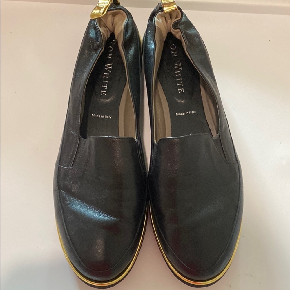 Ron White Nell Black Leather Slip-On Shoes size 40